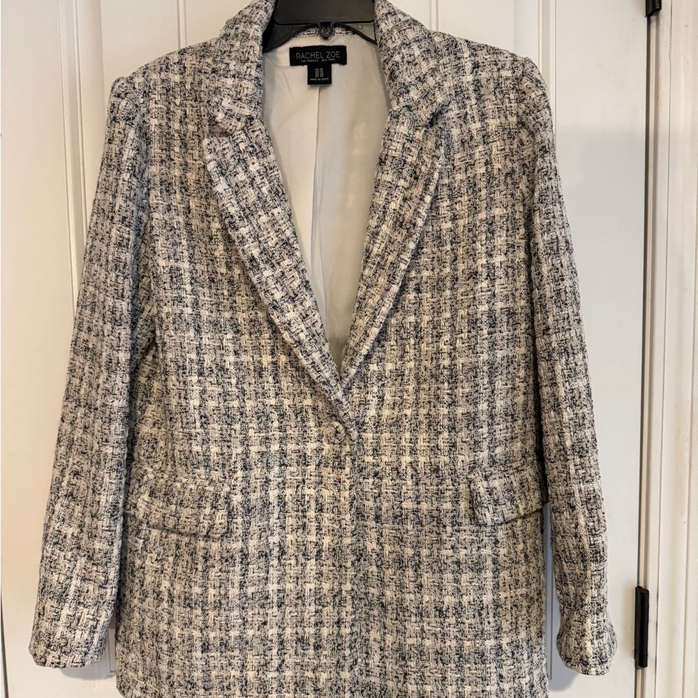 Rachel Zoe Women's Black and White Tweed Blazer
